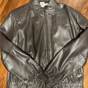 Cinch Brown Leather Bomber Jacket